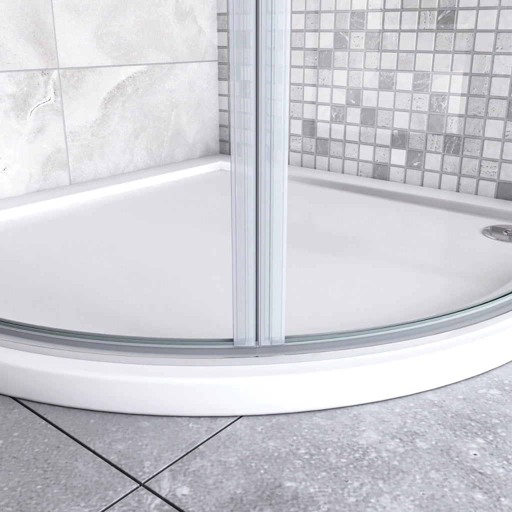80x80x195 cm Box Doccia Semicircolare Porte Battenti e Pieghevoli Vetro Temperato 6mm Anticalcare Trasparente Cromo Piatto Doccia incluso