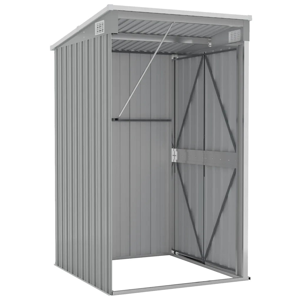 Capanno Giardino a Parete Grigio 118x100x178 cm Acciaio Zincato 316218