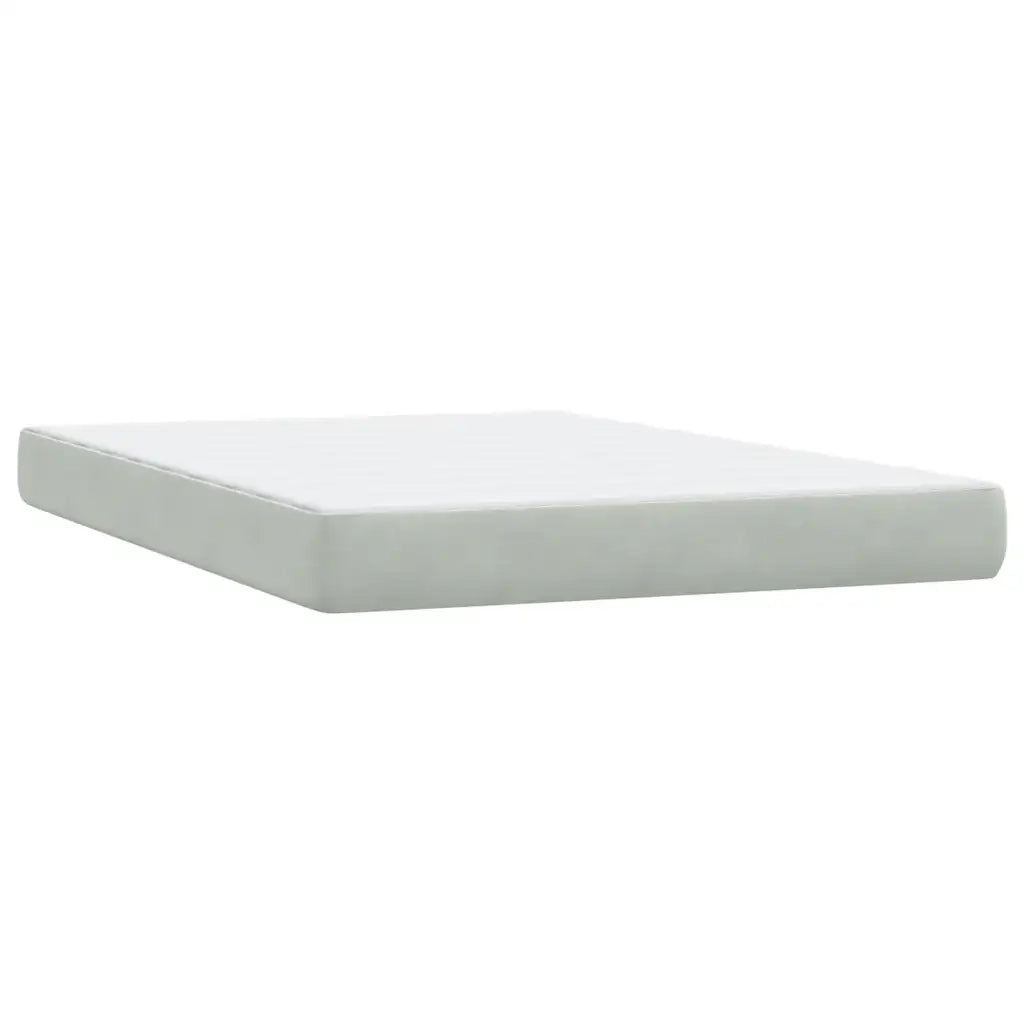 Letto a Molle con Materasso e LED Grigio Chiaro 160x210cm Velluto 3317079