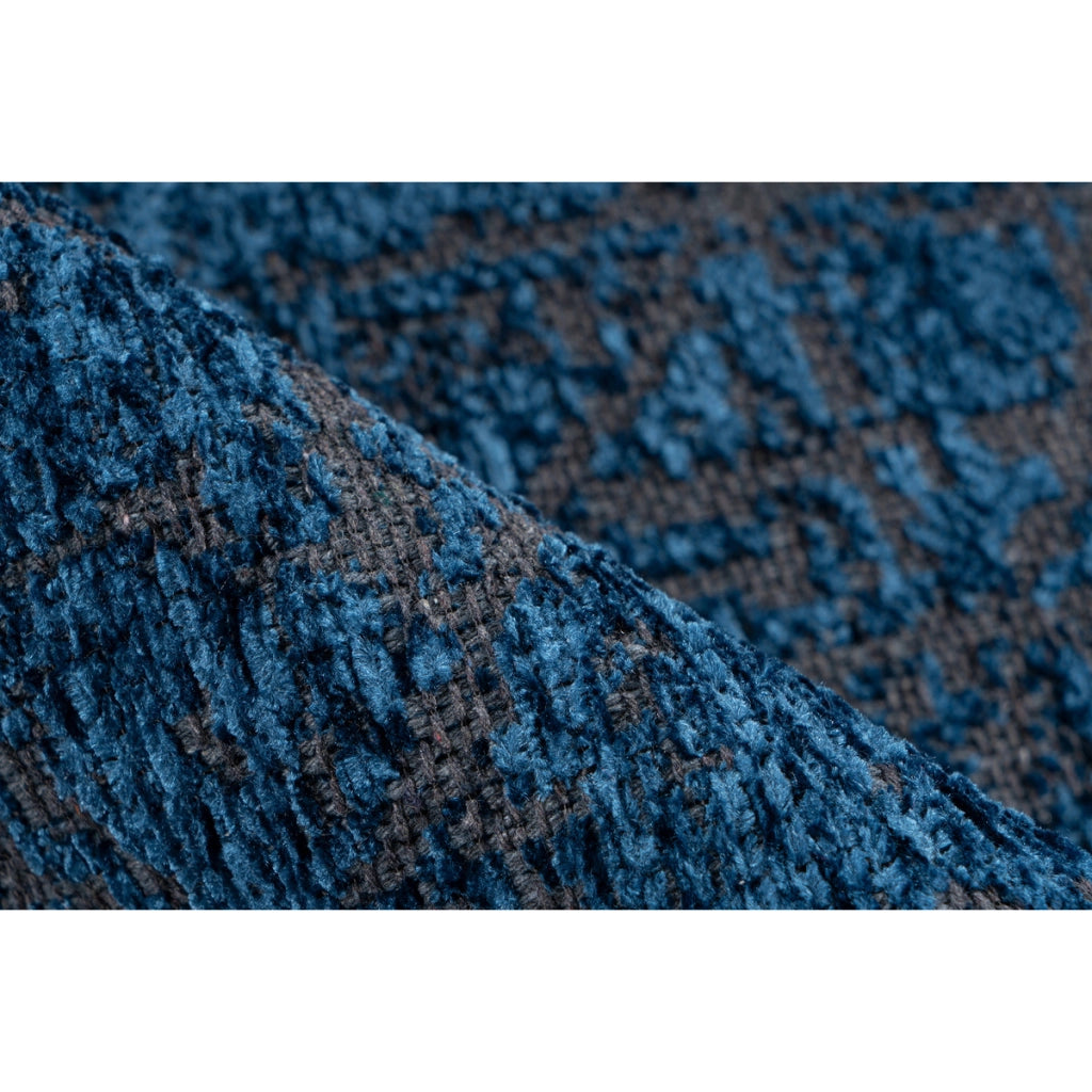 Tappeto Kalea 200 Blu a Trama Piatta Effetto 3D