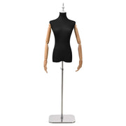 Manichino Regolabile 165-213 cm con Base Femmina PP Nero 42041702