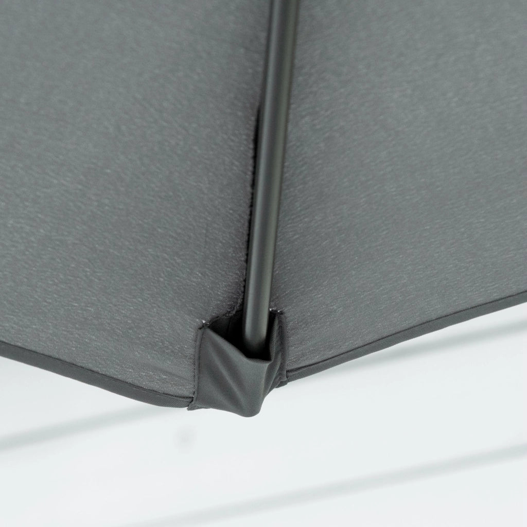 Parasole a sbalzo ?293cm Parasole con base trasversale laterale a leva; parabrezza idropellente grigio scuro