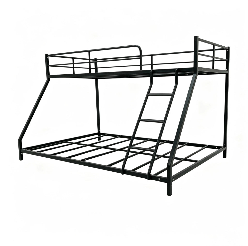 Letto a castello in metallo nero per materassi 80x190 e 130x190 cm