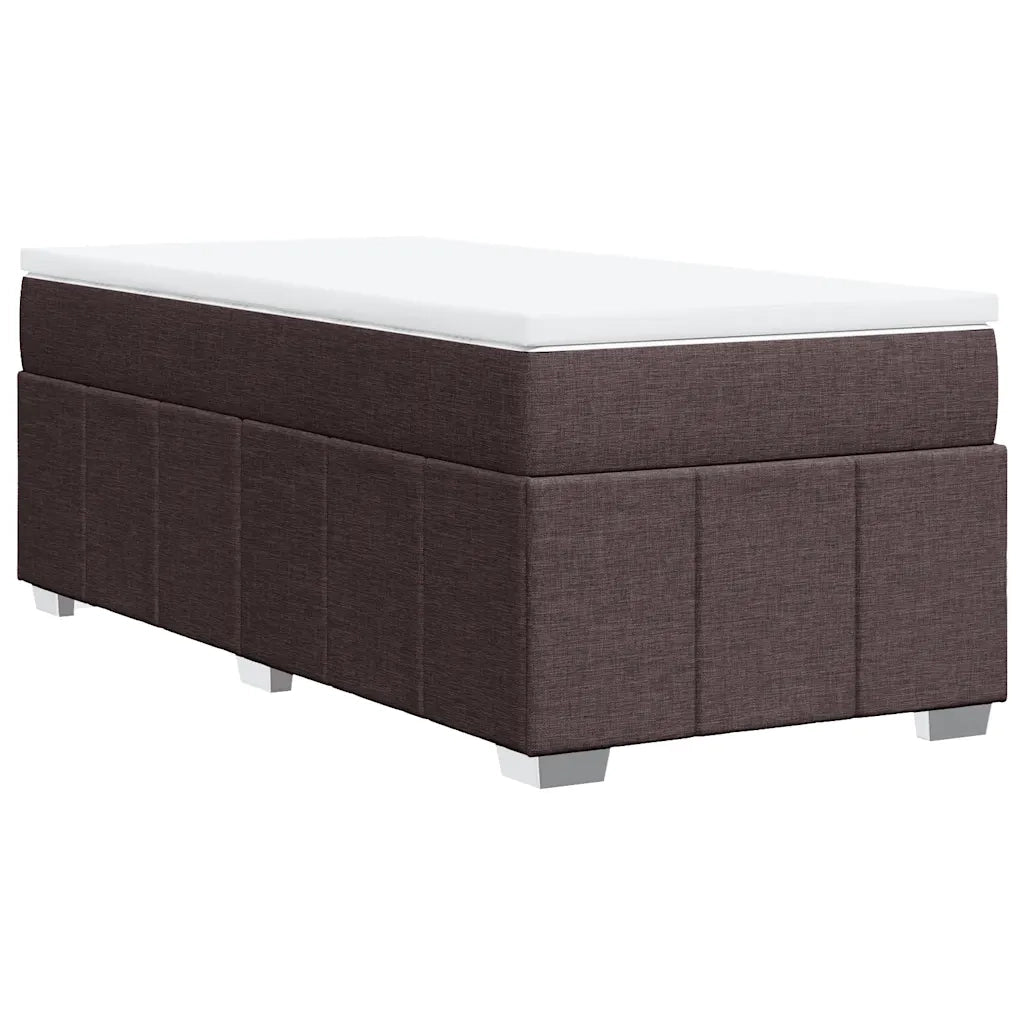 Giroletto a Molle con Materasso Marrone Scuro 90x200 cm Tessuto 3285445
