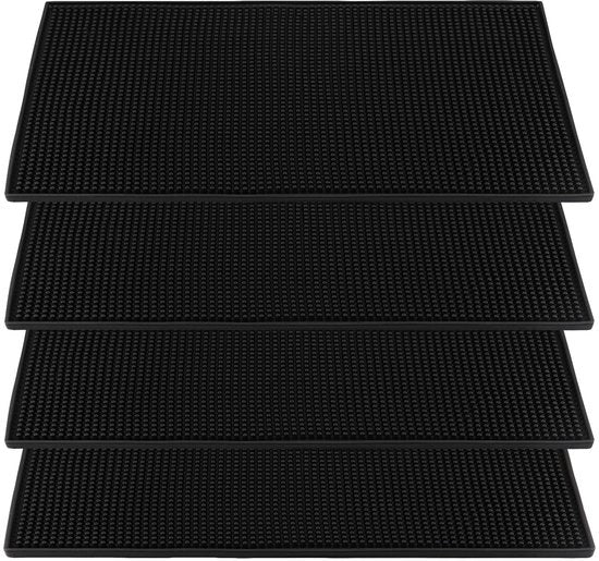 Matte Antiscivolo per Tavolo - 4 Pezzi - 15 x 30 cm - Silicone - Asciugamano per Tavolo - Resistente alla Sporcizia - Design Sostenibile