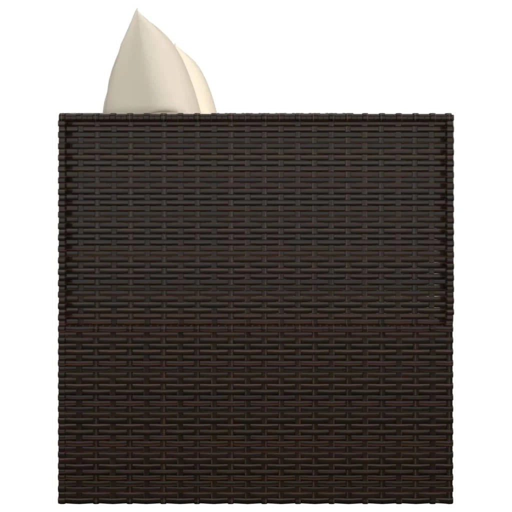 Divano da esterno 203 x 58 x 56 cm con cuscini marroni resina intrecciata 02_0012017