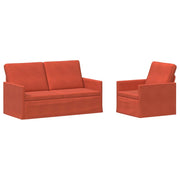 Set di divani 2 pcs Rosso Arancio Tessuto in Cords 3433253