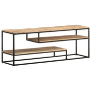 Mobile porta TV multimediale mensola TV credenza mobile TV sala da pranzo soggiorno camera da letto 130 x 30 x 45 cm legno di mango grezzo marrone 02_0025888