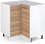 Mobile ad angolo cucina R-Line, Sonoma, 75.6 cm senza piano di lavoro, per la libera combinazione all'interno di sistemi cucina modulari