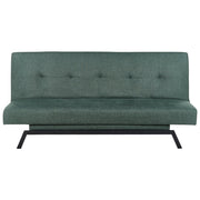 Divano Letto Rivestimento Tessuto Verde Patchwork Multicolore 3 Posti Meccanismo Click Clack
