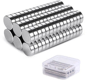 60 pezzi di magneti neodymium, piccoli rotondi 6 x 3 mm, per progetti di fai da te, lavagne magnetiche, bacheche magnetiche, frigoriferi, magneti cilindrici, magneti musicali, magneti in acciaio verniciato, argento.