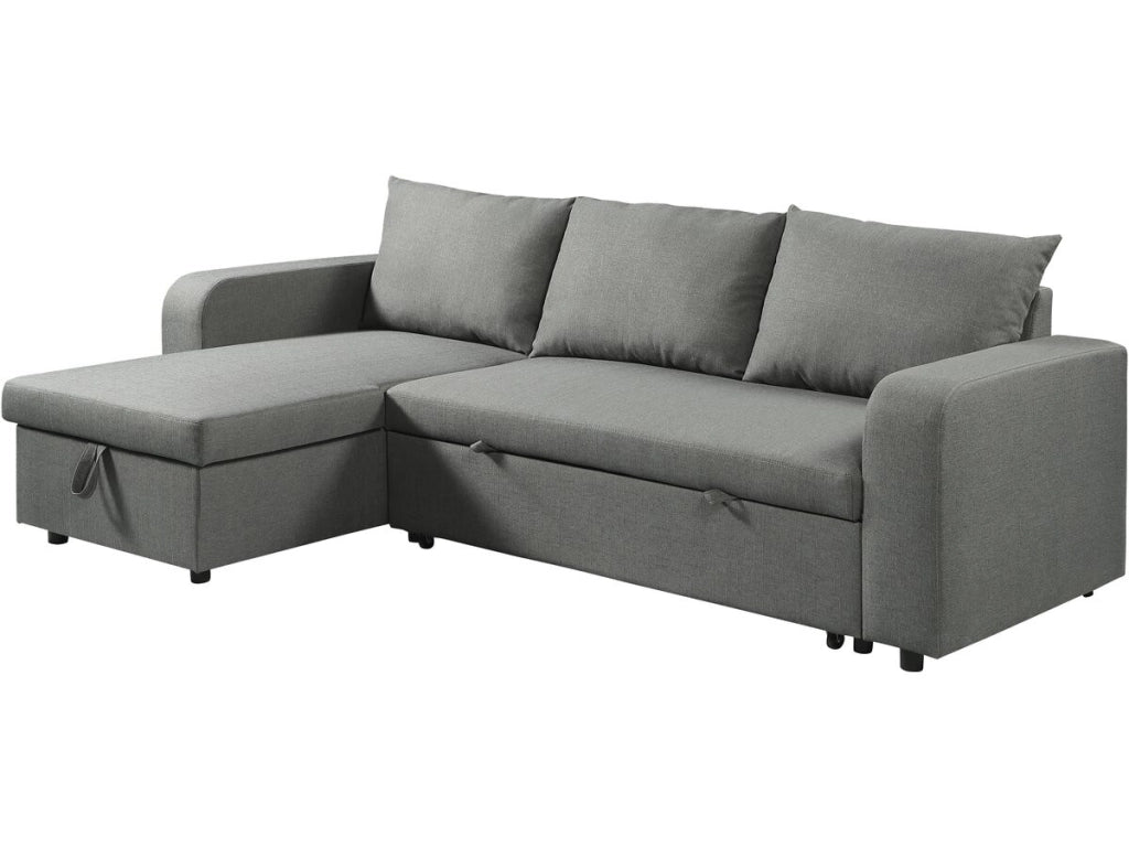 Divano angolare reversibile/convertibile in tessuto "Victor" - 3 posti - Grigio