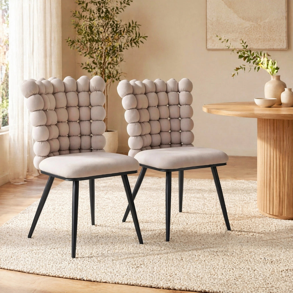 SEDIA da pranzo 71x57x54 cm in velluto grigio chiaro Set da 2 pezzi