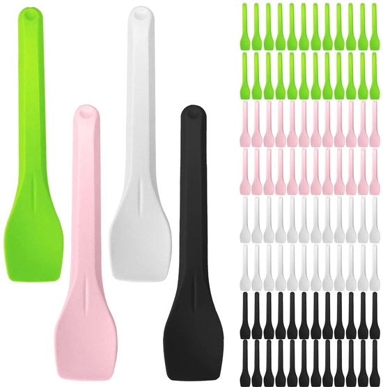 Set di cucchiai per dessert - Biodegradabile - Piccolo e pratico - Colorato - Ideale per feste - 100 pezzi