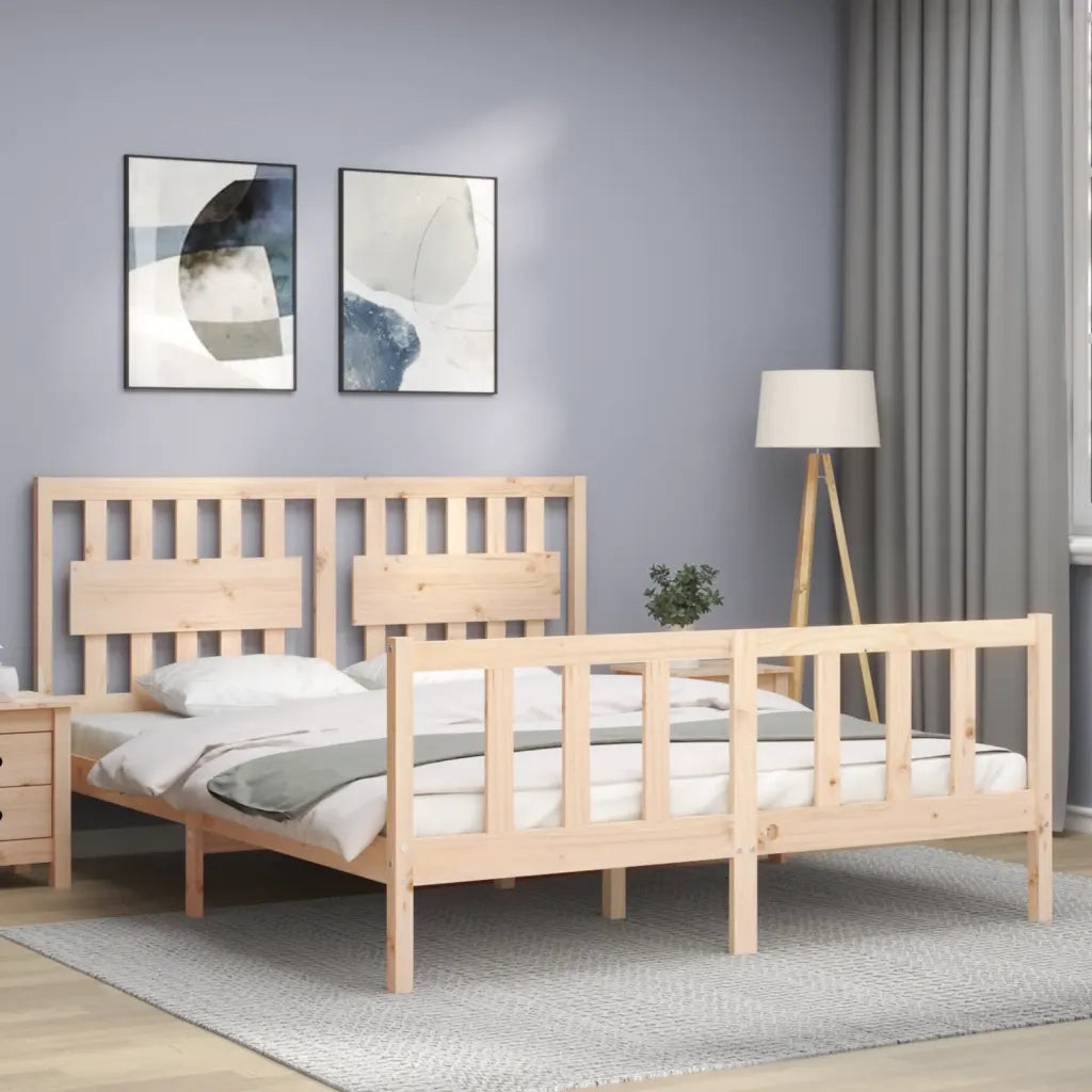 Giroletto senza Materasso 160x200 cm in Legno Massello di Pino 3192436