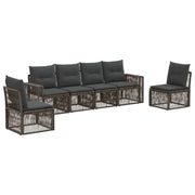 Set Divano da Giardino 6 pcs Grigio e Grigio Scuro polyrattan 3435086