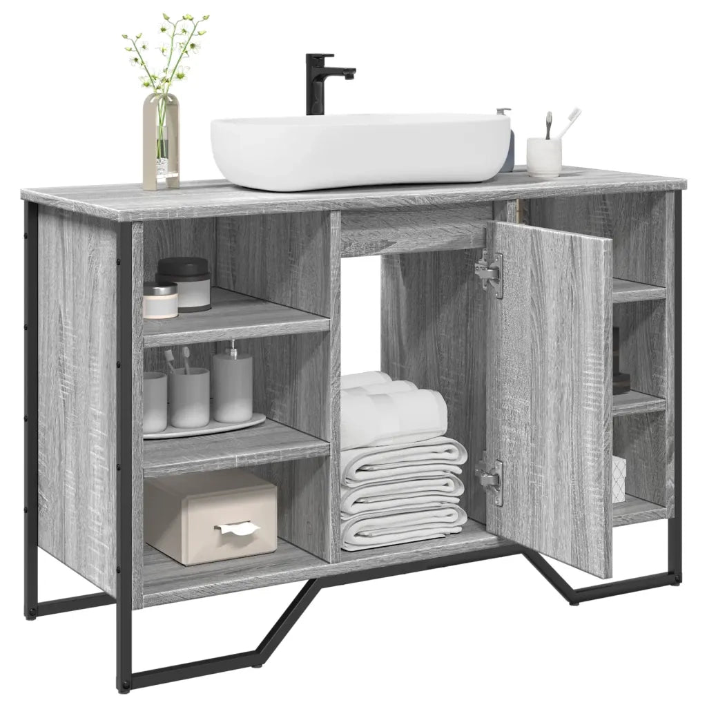 vidaXL Mobile Lavabo Bagno Grigio Sonoma 91x35x60 cm in Truciolato