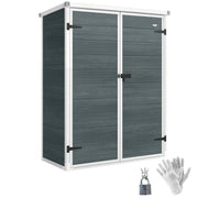 Casetta da giardino con ripiani pieghevoli ¨C zephmum ¨C grigio plastica 134x68.5x170cm
