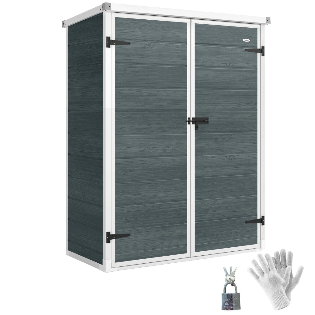 Casetta da giardino con ripiani pieghevoli ¨C zephmum ¨C grigio plastica 134x68.5x170cm