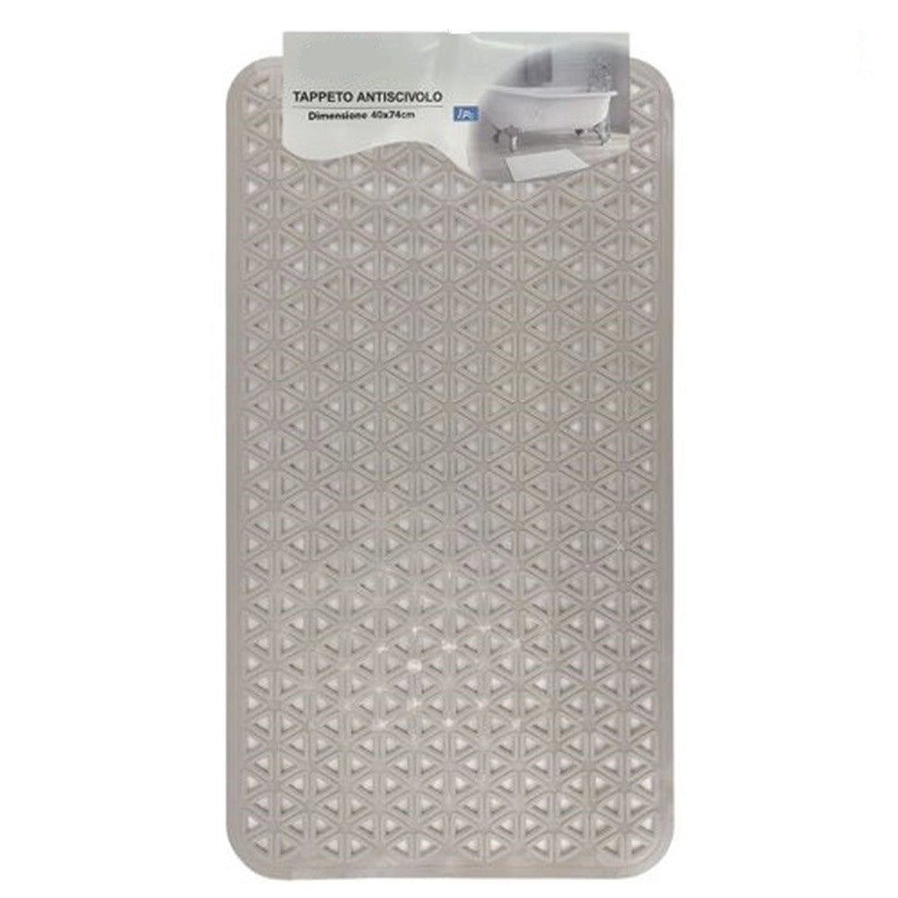 Trade Shop - Tappeto Antiscivolo Intreccio Geometrico Beige Per Vasca Da Bagno Doccia 40x74cm 10798 -