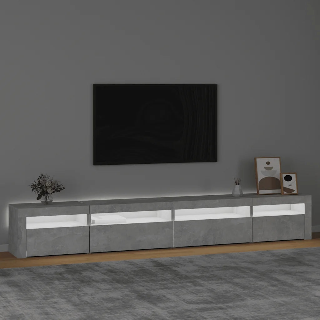 Mobile Porta TV con Luci LED Grigio Cemento 270x35x40 cm 3152749