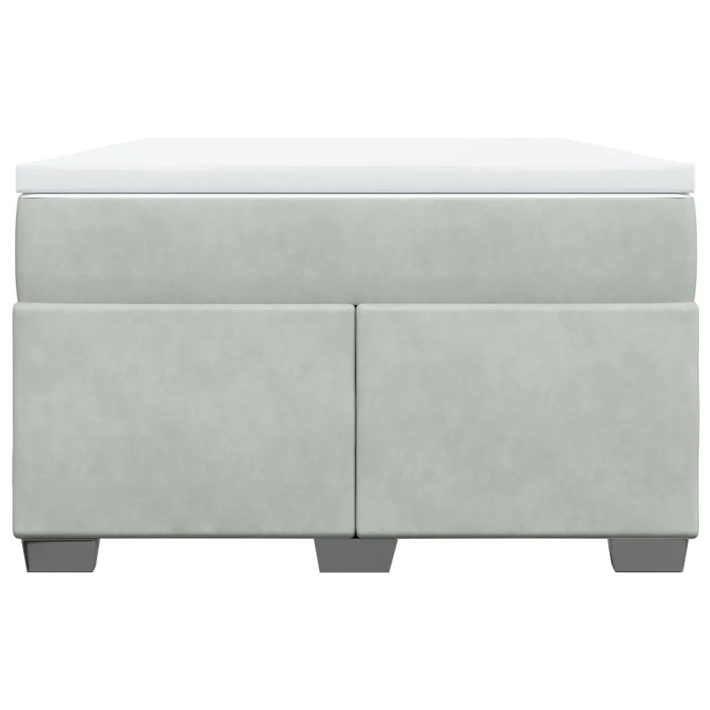 Giroletto a Molle con Materasso Grigio Chiaro 120x200cm Velluto 3285275