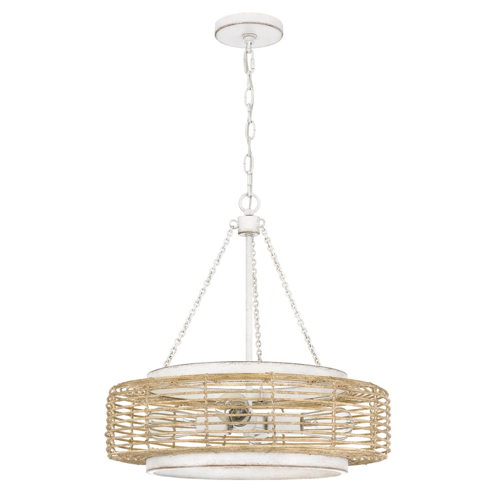 Lampada a sospensione Waylon Quoizel Ø50 bianco/beige 4xE27