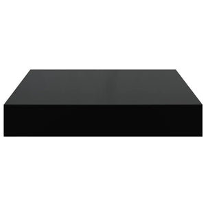 Scaffale a Parete Nero Lucido 23x23,5x3,8 cm in MDF 323760
