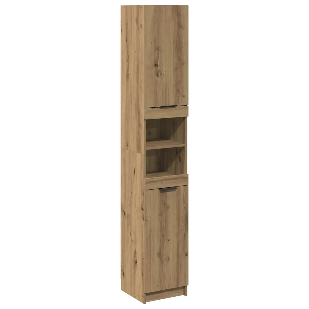 vidaXL Armadietto da Bagno Rovere Artigianale 32x34x188,5cm Truciolato