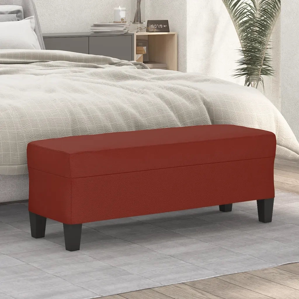 Panca-Sgabello Rosso Vino 100x35x41 cm in Similpelle 857825