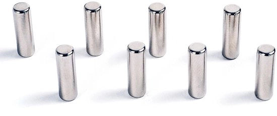 Magneetti adesivi per vetro - MC000-P - 8x Spina magnetica, 6x13mm, per lastre di vetro - Alta attrazione magnetica - NEODYMIUM-N42, cilindretto/barre