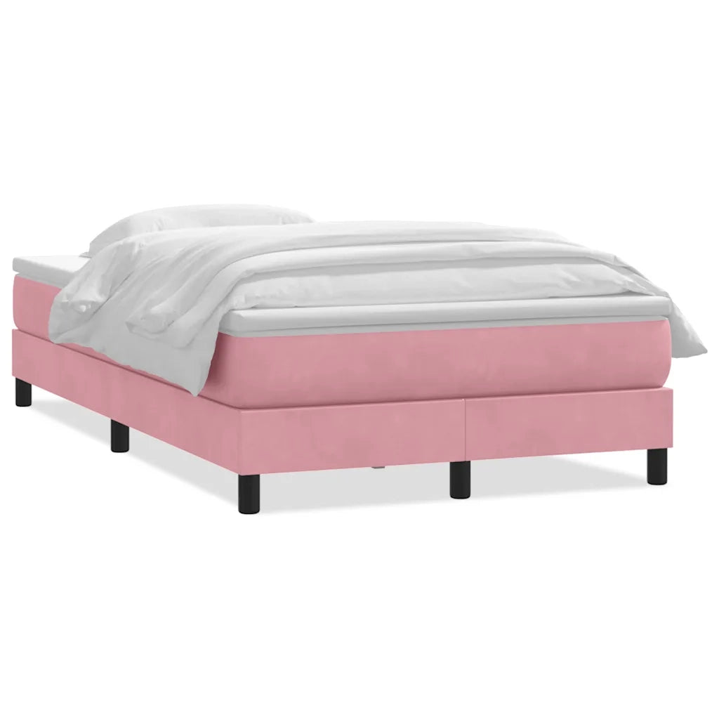 vidaXL Giroletto a Molle con Materasso Rosa 120x220 cm in Velluto
