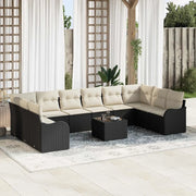 Set Divano da Giardino Nero 55 x 55 x 37 cm polyrattan 3345887