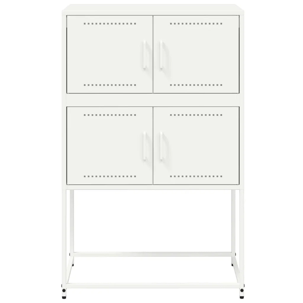 Credenza-Buffet-Armadio da cucina Bianca 68,5x38,5x107 cm in Acciaio 312195