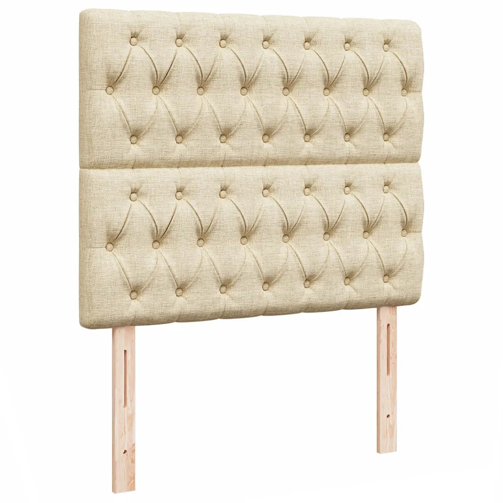 Struttura Letto Pouf con Materasso Crema 120x190 cm in Tessuto 3314077