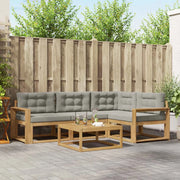 Set di divani da esterno 5 pcs Bianco e Grigio Chiaro