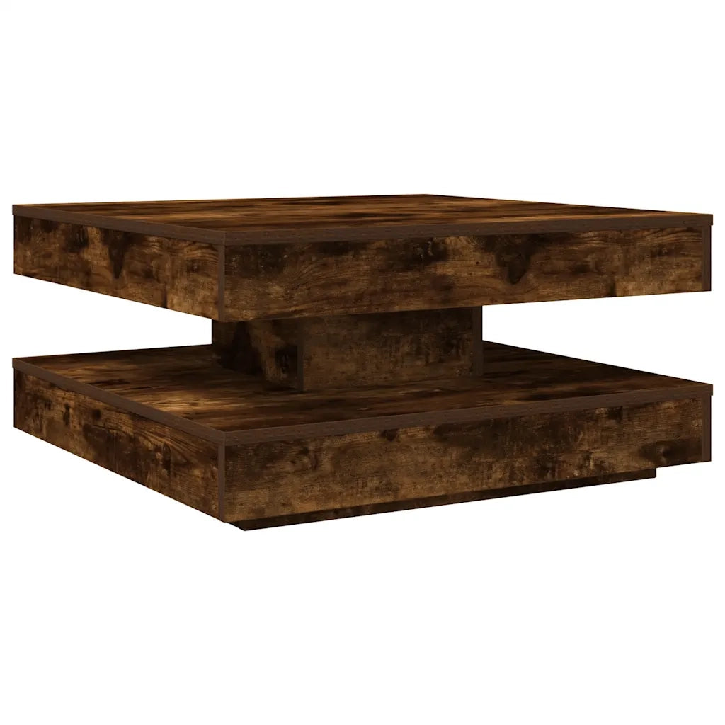 vidaXL Tavolino da Caffè Girevole a 360 Gradi Rovere 70x70x34,5 cm