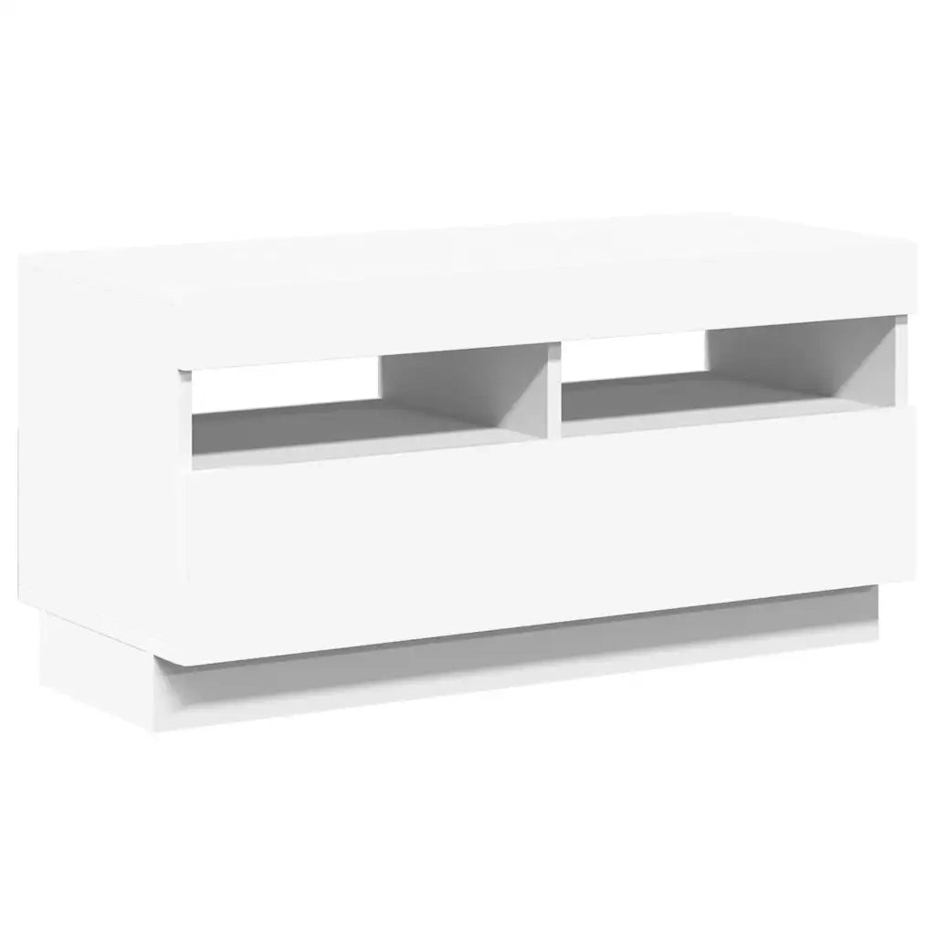 Mobile Porta TV con Luci LED Bianco 80x35x40 cm