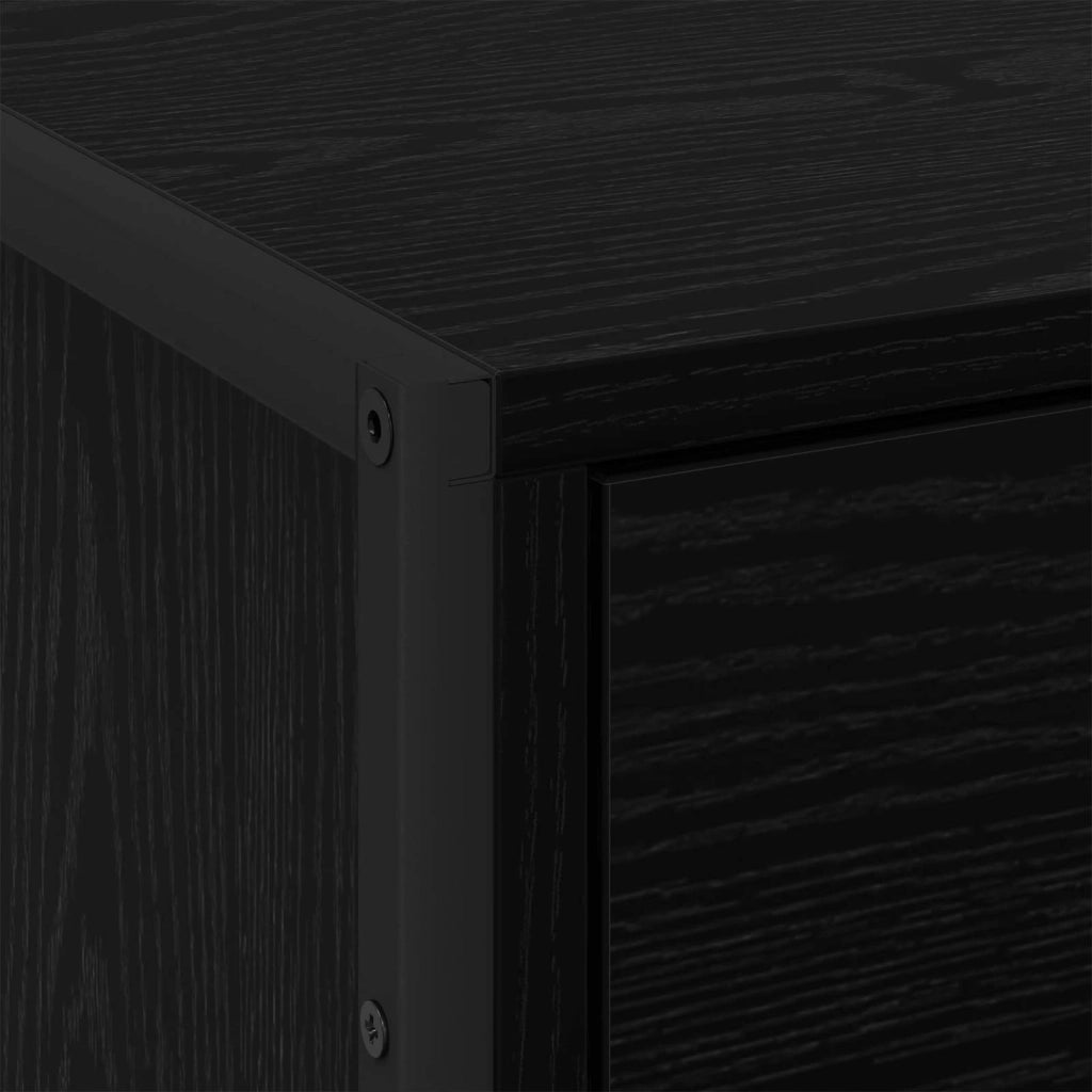 Comodino Rovere Nero 50 x 39.5 x 50 cm Legno multistrato 886678