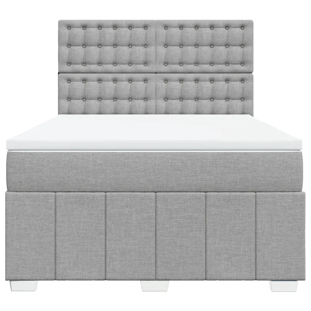 Giroletto a Molle con Materasso Grigio Chiaro 140x200cm Tessuto