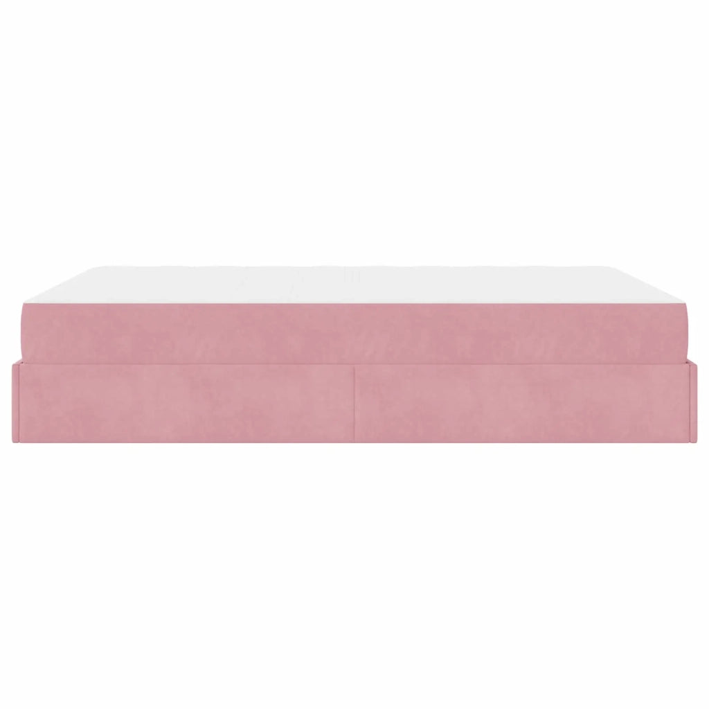 Struttura letto con materasso con materasso 2 pcs Rosa Velluto