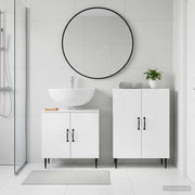 Set di Armadi da Bagno da 2 Pezzi HAARLEM Bianco Lucido 3417616
