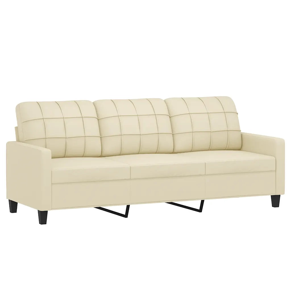 Divano a 3 Posti Crema 180 cm in Similpellecod mxl 126535