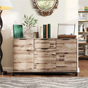 CREDENZA BUFFET IN STILE INDUSTRIALE CON CASSETTO E 3 ARMADIETTI IN LEGNO MARRONE 120X36.5X70 CM