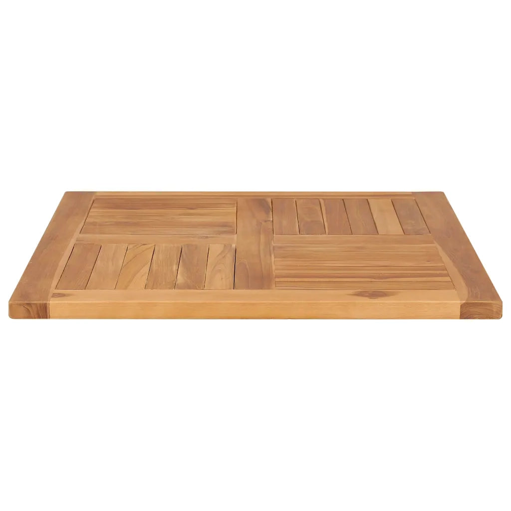 Piano del Tavolo in Legno Massello di Teak 70x70x2,5 cm 48989