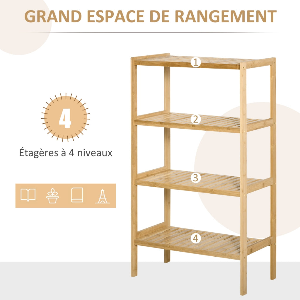 Libreria in bamb¨´ 4 livelli ¨C Zephmum ¨C 62x33x112 cm