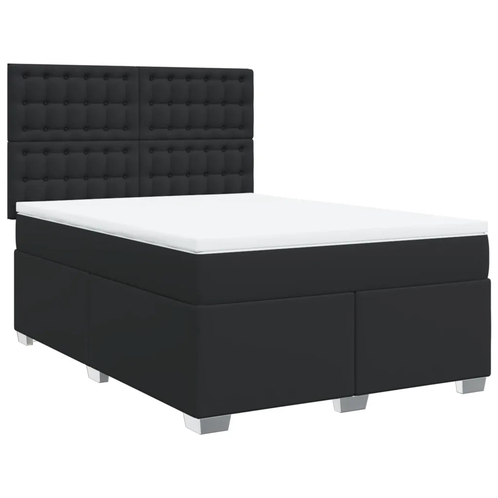 Giroletto a Molle con Materasso Nero 140x190 cm in Similpelle 3290720