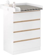 Commode/Ladekast per Bambino - Tavolo di Cura - Cassetti - Camera da Bambino, Bagno - Bianco, 80x47,8x100,5 cm