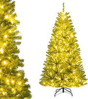Albero di Natale Artificiale 180 cm, Albero di Natale Pre-illuminato con 700 Luci LED, 680 Rami, Telecomando, Timer e Guanti, Modalità e Luminosità Regolabili