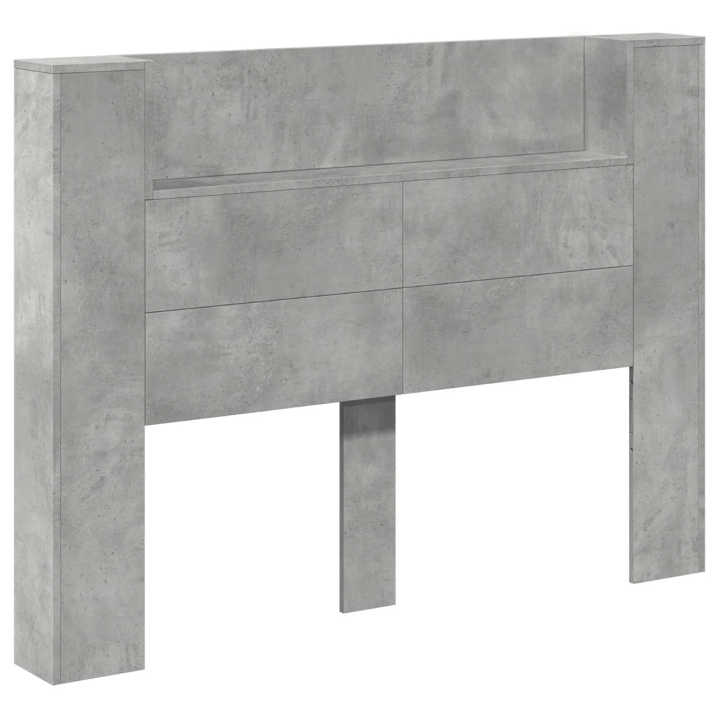 Testata con Mobile e LED Calcestruzzo 140 x 16,5 x 103,5 cm